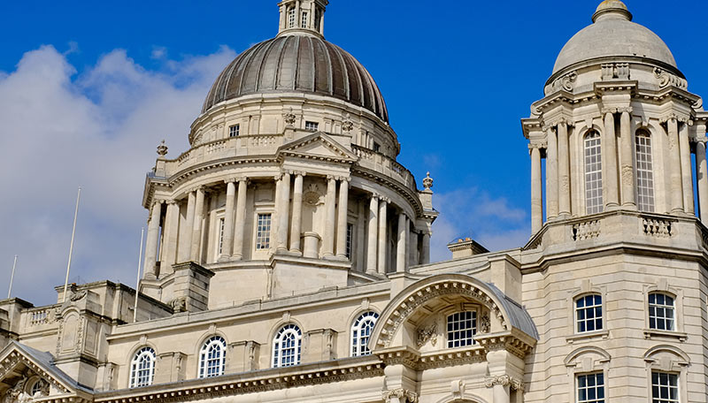 Detail of windows in port of liverpool building